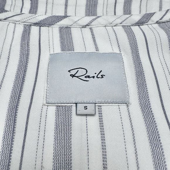 Rails | Women | Grace White Patriot Stripe Lace Up Top | Size Small - Picture 8 of 11